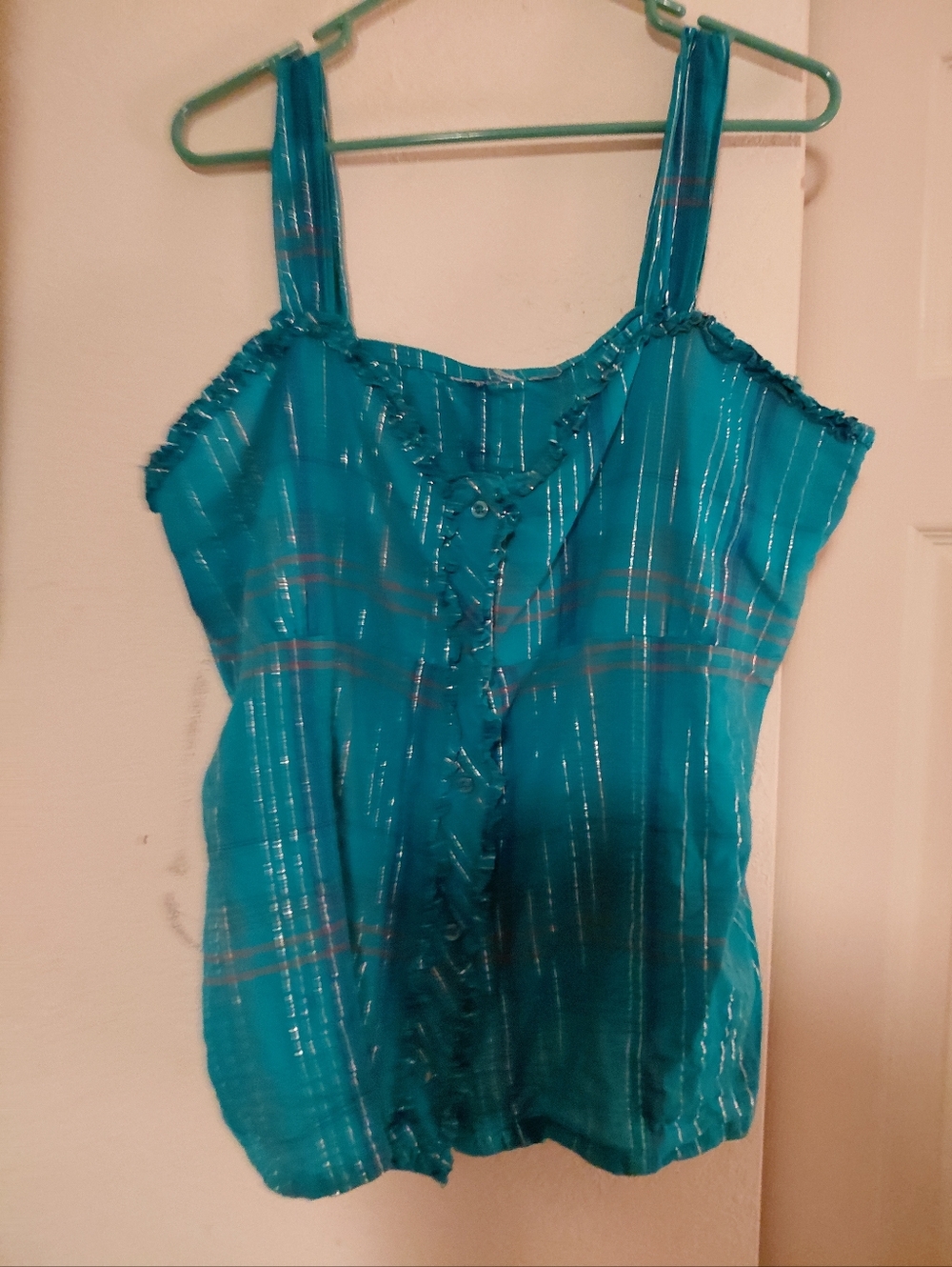 Women’s Teal Strappy Tank Top - Stylish Summer Shell